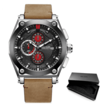 Montre MEGIR Ã  Quartz M2098 - Bracelet Cuir Marron - garantie 6 mois
