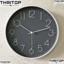 Horloge Murale Thritop - fond gris
