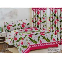Draps de Lit 3 Places - Ensemble 2 Draps + 2 Taies + 2 Rideaux
