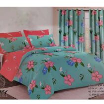 Draps de Lit 3 Places - Ensemble 2 Draps + 2 Taies + 2 Rideaux