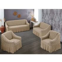 CkF- 1993 Housse extensible pour canapÃ© et fauteuil - Motif Ã  rayures unies - Beige