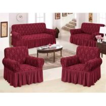 CkF- 1993 Housse extensible pour canapÃ© et fauteuil - Motif Ã  rayures unies - Rouge