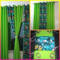 Rideaux Afritude Fleuries - Ensemble 2 Tissus Lourds + 2 Voilages Afritude