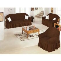 CkF- 1993 Housse extensible pour canapÃ© et fauteuil - Motif Ã  rayures unies - Marron FoncÃ©