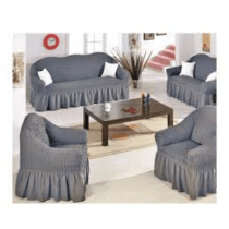 CkF- 1993 Housse extensible pour canapÃ© et fauteuil - Motif Ã  rayures unies - Gris claire