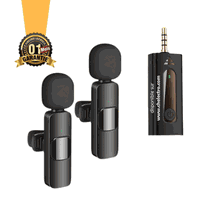Double Micro Cravate Sans fil K35 avec connecteur Jack 3.5mm - 80 mAh - Type-C - Garantie: 1 Mois