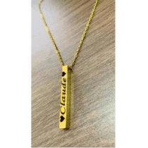 Collier Personnalisé - Médaillon - Barre 3D - Acier