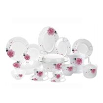 Jeu d'assiettes 58 PiÃ¨ces - En Porcelaine - Blanc Fleuri