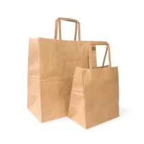 Shopping bag - 20x18x11 - Corde Ã©paisse - Kraft Marron