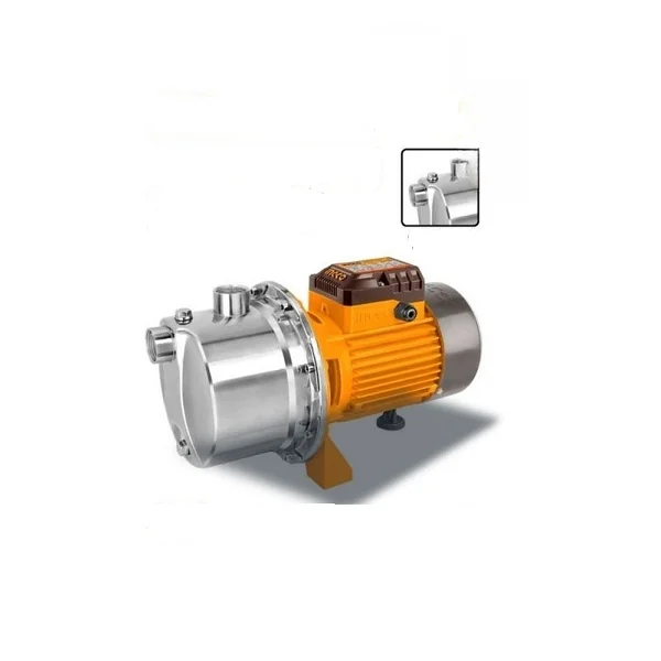 Pompe à eaux 750W Ingco, vue de face avec raccordements